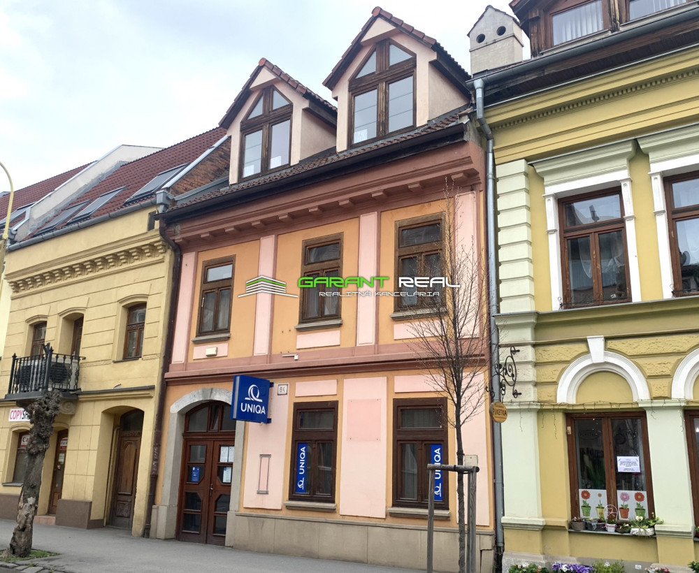GARANT REAL - predaj 4 - podlažný meštiansky dom, úžitková plocha 248 m2, na vlastnom pozemku, Prešov, centrum, Slovenská ulica