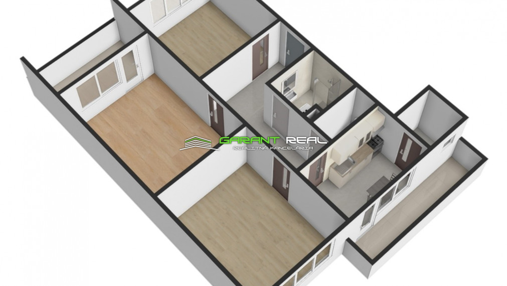 GARANT REAL - predaj 3-izbový tehlový byt 88 m2 s loggiou, balkónom a vlastným kúrením, s garážou, Prešov, širšie centrum