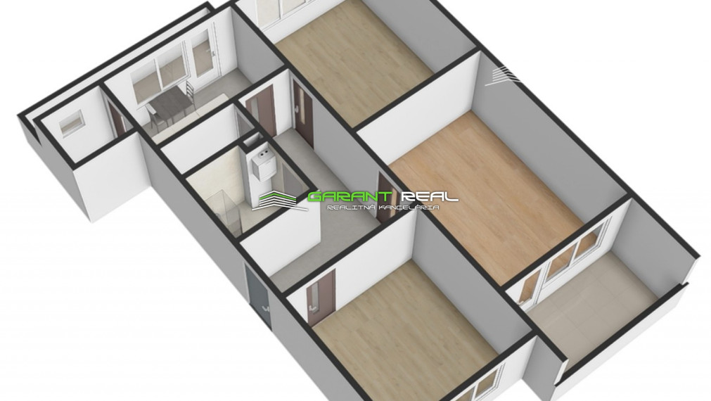 GARANT REAL - predaj 3-izbový tehlový byt 88 m2 s loggiou, balkónom a vlastným kúrením, s garážou, Prešov, širšie centrum