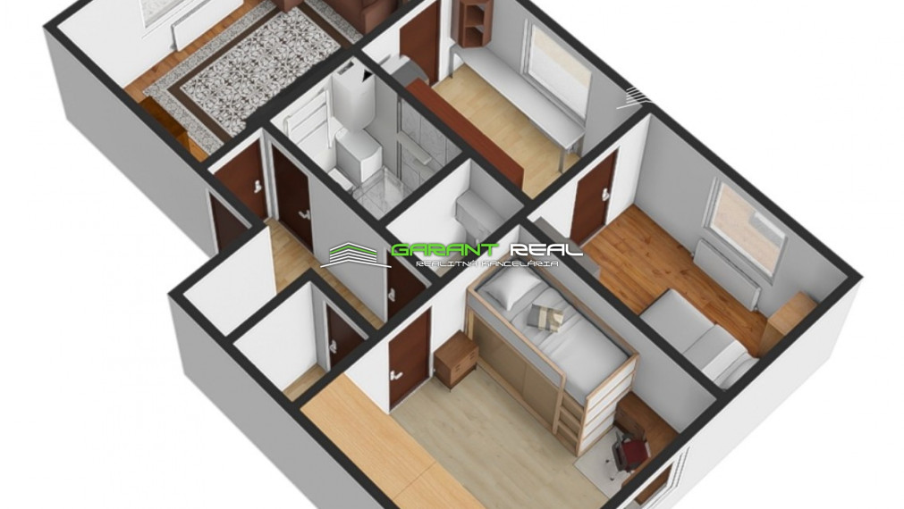 "REZERVOVANÉ" GARANT REAL predaj 3-izbový tehlový byt 57 m2, so samostatným kúrením, so záhradkou a garážou, Veľký Šariš, Matice slovenskej