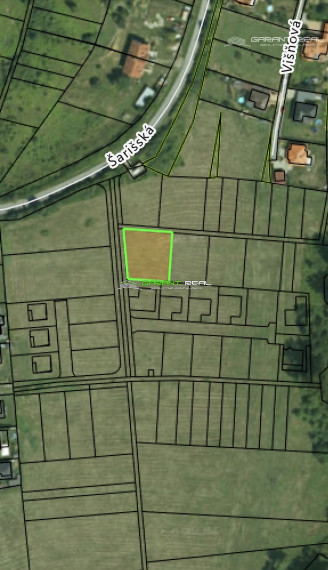 GARANT REAL - predaj stavebný pozemok 1063 m2, Veľký Šariš, Kanaš