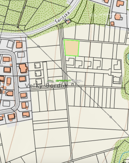 GARANT REAL - predaj stavebný pozemok 1063 m2, Veľký Šariš, Kanaš